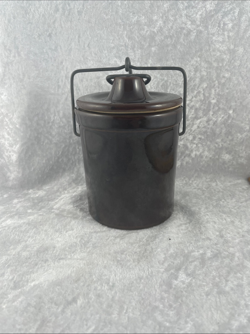 Vintage Ceramic Cheese Crock With Locking Lid